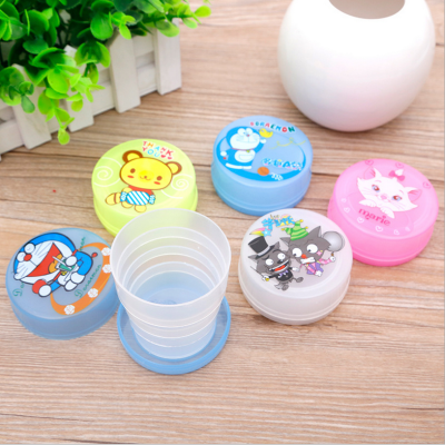 Children's Cartoon Folding Bottle Portable Travel Retractable Water Cup Folding Cup Telescopic Cup