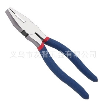 美式钢丝钳,抛光镀铬,沾蓝红,碳钢锻压,网带炉热处理