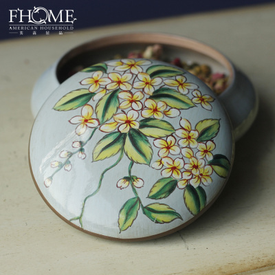 Ceramic crafts jewelry box gift box compact ceramic handicrafts accessories Home Furnishing storage tank