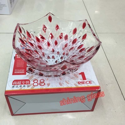 Glass bowl wholesale glass plate with color 