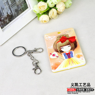 Korean Cartoon Cute Plastic Card Holder Keychain Access Control Card Holder Pieces Card Clamp