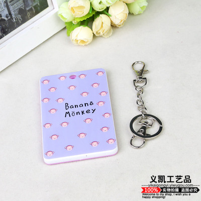 Cute Cartoon Bus Card Holder Luggage Tag Student Meal Card Certificate Holder with Keychain