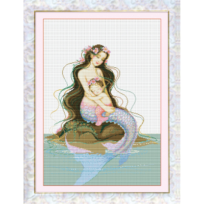 New Cross Stitch Crafts Wholesale Handmade Fabric Mother and Child Deep Love 0061