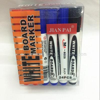 24 PCs PVC Boxed Whiteboard Marker Large Capacity Erasable Marking Pen
