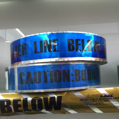 Detectability aluminum foil warning tape