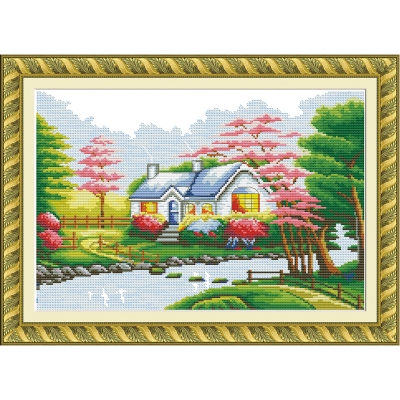 New Cross Stitch Material Package Living Room DIY Crafts Happy Cottage 0454