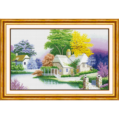 Living Room Wholesale Cross Stitch DIY Material Package Crafts Leisurely Small Home 0160