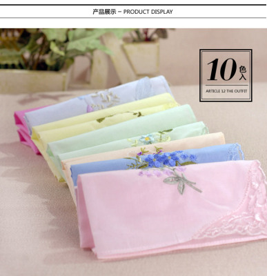 100% ccotton corner embroidery trade handkerchief