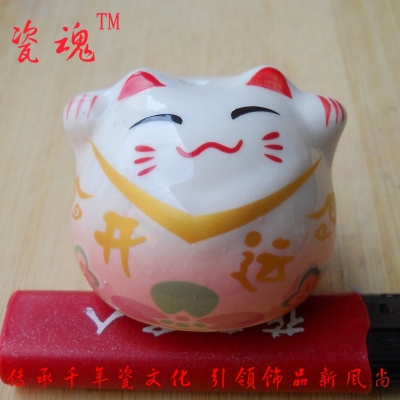 Yiwu ceramic large collar fortune cat car accessories pendant naked cat accessories wholesale