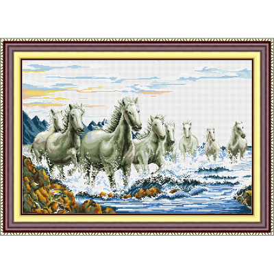 The new material package cloth handmade DIY cross stitch kit Ten thousand steeds gallop. 0665