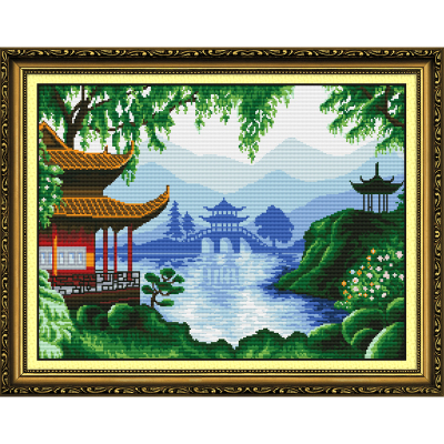 Cross stitch fabric handmade crafts factory direct China Pavilion 1003