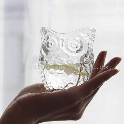 Owl glass cup, glass, glass, candle holder factory