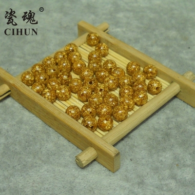 Taiwan cinnabar 7mm8mm gold leaf bead accessories wholesale