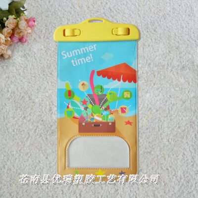 The cartoon waterproof mobile phone covers a transparent mobile phone waterproof bag.