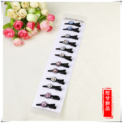Korean fashion hair flowers hairpin BB collet edge top clamp