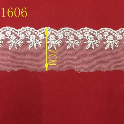 Factory outlet high quality double color lace water soluble embroidery polyester lace fabric lace clothing accessories
