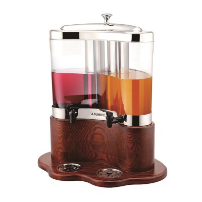 Sunnex Wooden Base Juice Vessel Wooden Base Beverage Dispenser