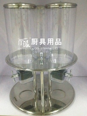 Stainless Steel Wheat Slicer Steel Seat Three-Head Rotating Cereal Device Distribution Oat Machine Cereals Container