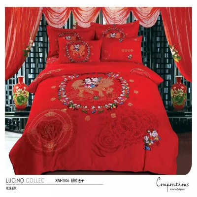 Cotton cashmere Macao version spent four sets of thick printing sheets a suite of bedding wholesale