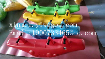 Kindergarten colorful crocodile double seesaw rocking horse blow shake toy