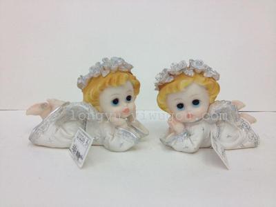 Lying Resin Material Angel Headband Garland with Wings Cute Angel Ornaments