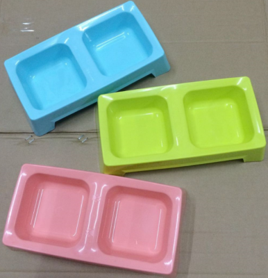 Multi-color plastic pet bowl dog bowl cat bowl dog food bowl water bowl dog supplies