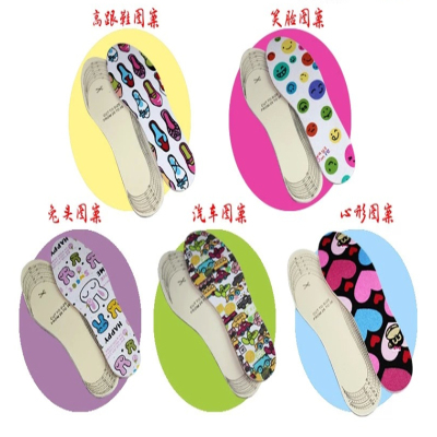 Adult Latex Cartoon Insole Deodorant Cut-out Color Insole Shock Absorption Insole