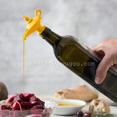 New listing Aladdin's lamp cork bottle style wine pourer creative silica gel plug