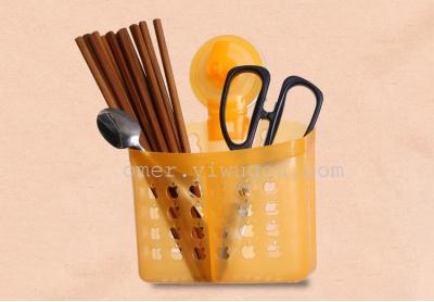 Hot Daily Kitchen Supplies Wholesale Super Strong Suction Cup Chopsticks Holder Plastic Tableware Rack Drain Chopsticks Tube Chopsticks Holder
