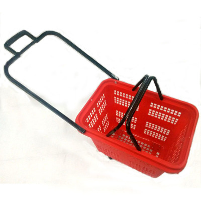 Plastic supermarket shopping basket rod hand basket supermarket shopping basket hand basket