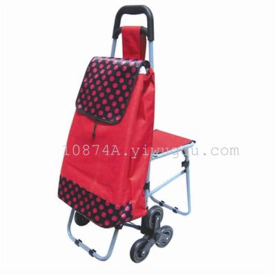 Recommendation six wheel cart seat stool climbing cart folding portable shopping cart