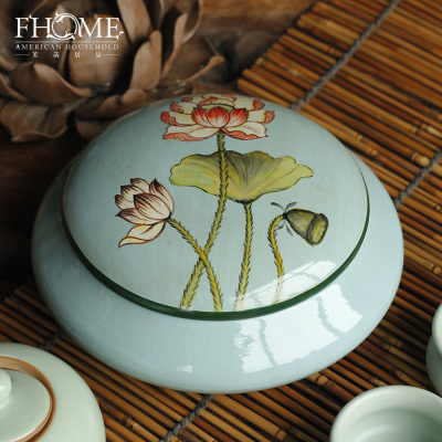 European style ceramic hand-painted handicraft ceramic ornaments jewelry ornaments Home Furnishing compact storage tank