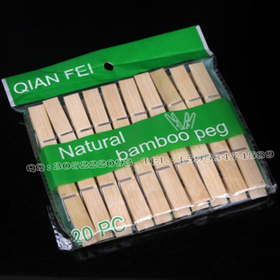 Manufacturers selling clothes peg small bamboo clip 20 package packing