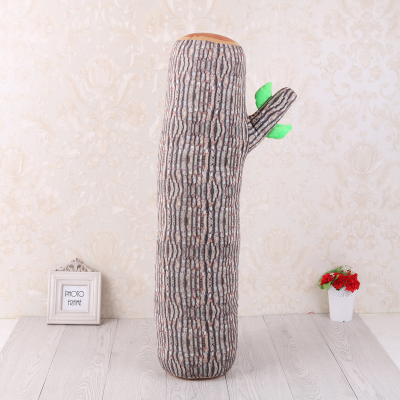 Creative plush pillow simulated tree stump cutting board is a novelty.