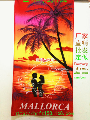 Active printed beach towel palm beach towel, beach towel underwater world scenery