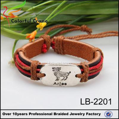 Leather woven Bracelet custom logo leather bracelet bracelet