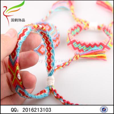 Wholesale ethnic wind pure hand woven color hand rope men and women Bracelet lovers retro jewelry