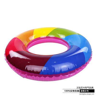 Inflatable swimming pool colorful circle rainbow circle splicing adult children swimming ring