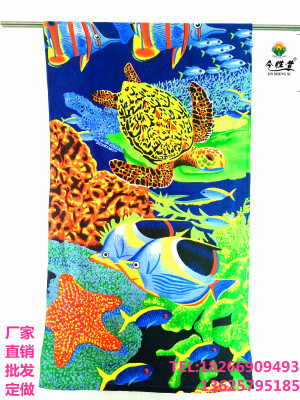 Factory outlet fish print beach towel