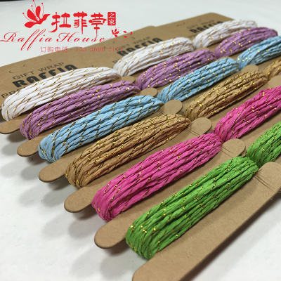With double gold 6 color paper packaging decoration of elevator bundle tags rope factory direct supply
