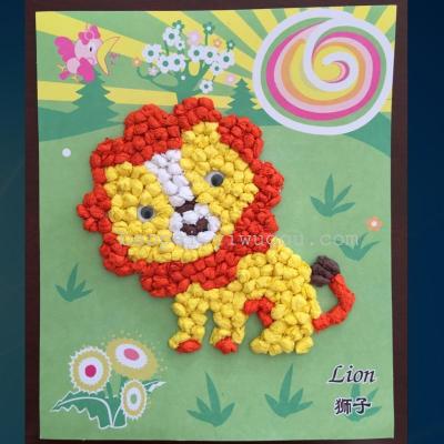 Children's DIY hand rubbed paper puzzle toys handmade paper animal patterns