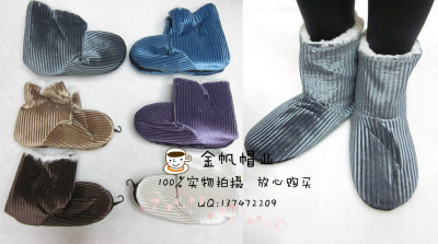 Foreign trade export spot winter warm vertical stripes platform shoes with large size men's floor boots.