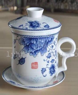 Water cup ceramic cup thermos cup gift zisha cup advertising cup jingdezhen promotion cup saucer cup