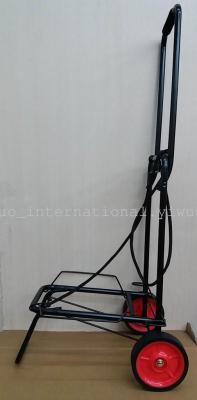 Iron pipe-spraying plastics folding luggage cart