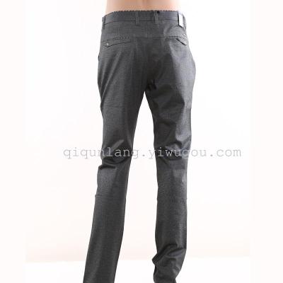 Men's gray straight tube casual pants Qi Hui pipe brand