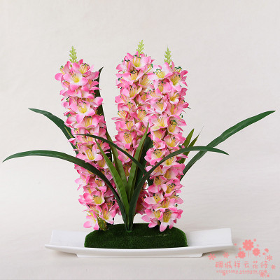 The flower pot decorative flower flowers flower pot in the office room decoration