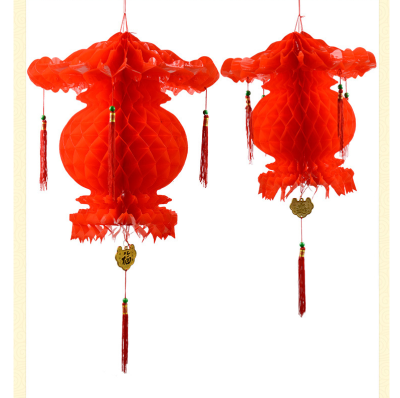 Red lantern lantern pendant wholesale Fulu peace wedding decoration waterproof plastic paper lanterns