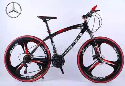 Bicycle 26-inch, 21-speed disc brakes variable speed mercedes-benz high carbon steel variable speed mountain bike