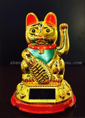 Small solar hand Lucky cat Home Furnishing decoration car decoration toys
