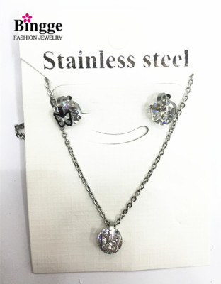 South American fashion jewelry 316L Stainless Steel Earrings Necklace Set
